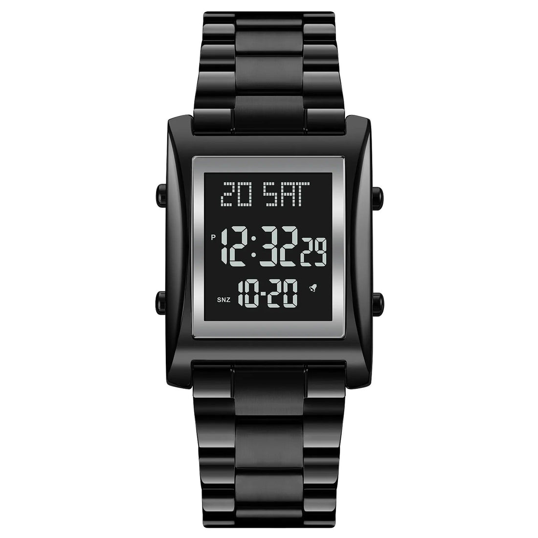 SKMEI 1812 Matte Black Rectangle Digital Watch front view
