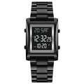 SKMEI 1812 Matte Black Rectangle Digital Watch front view