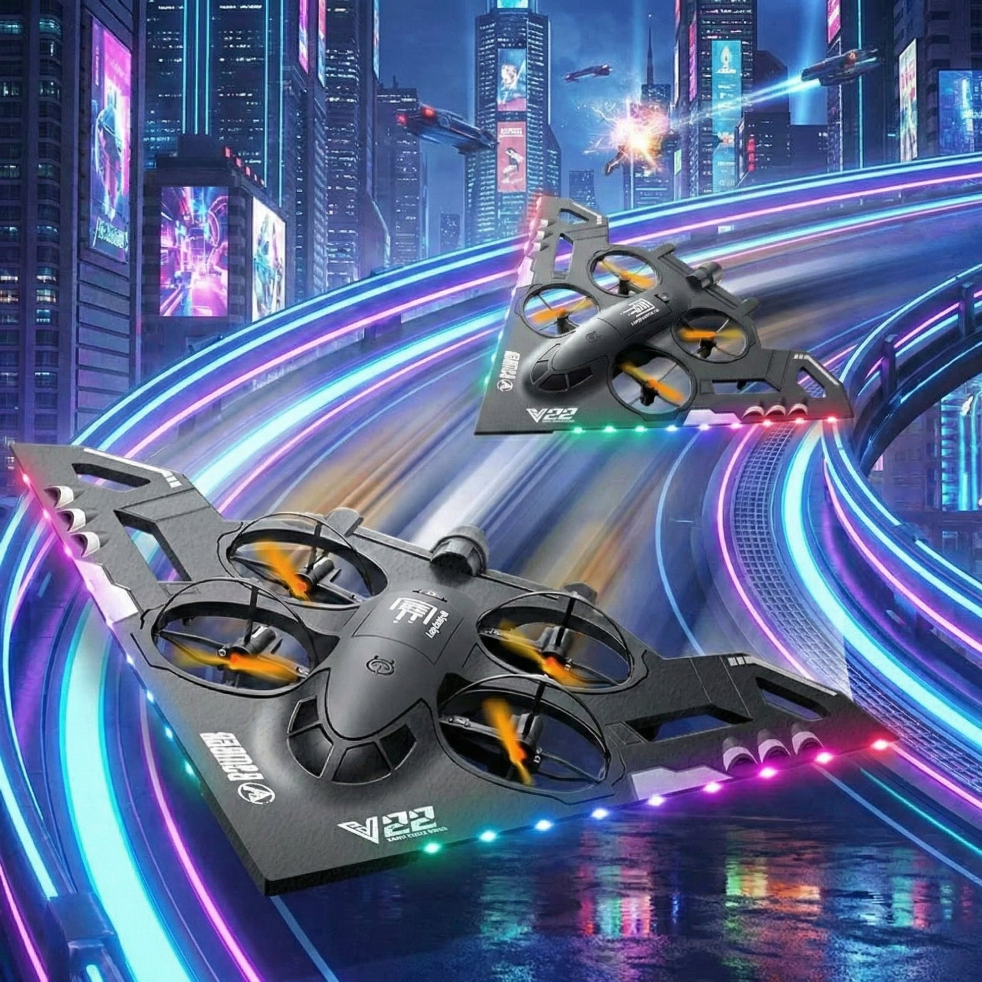 RC B2 Bomber Drone land mode toy car