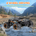 RC Monster Truck black orange 27cm x 21.5cm x 13cm size dimensions side view