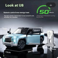 MOKA U8 RC Electric SUV blue front view with dynamic LED headlights glowing