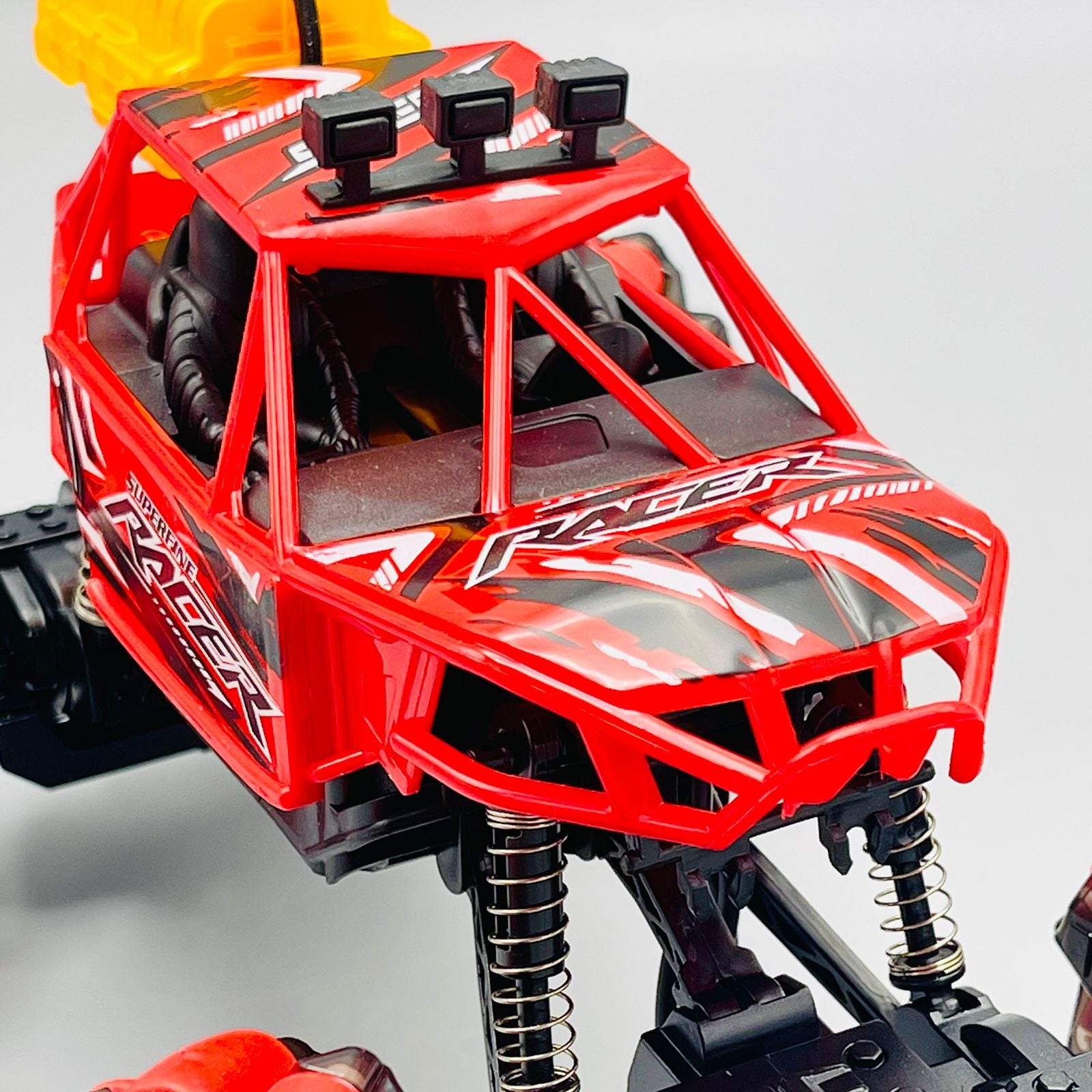 RC Superfine Racer Spray Climbing Car Mecanum wheel close-up