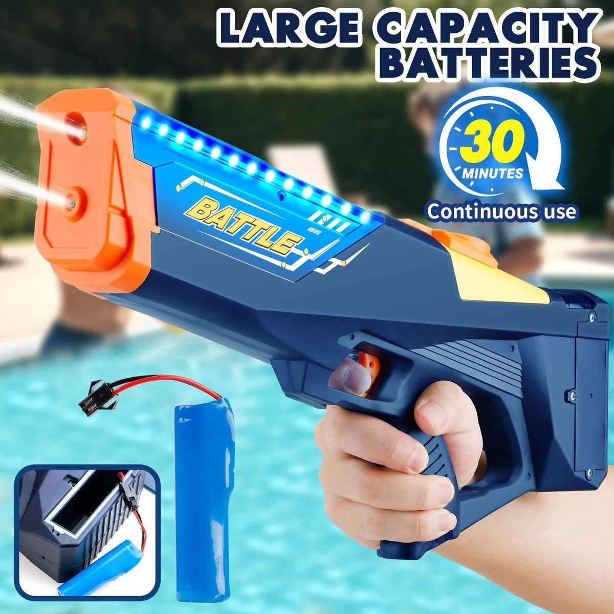 Battle Water Blaster compatible with beverage bottles 2.8cm filling port