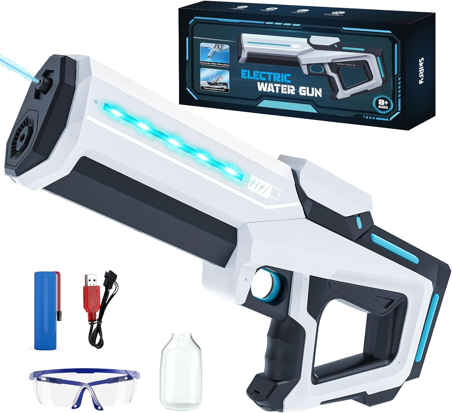 Electric Water Gun 500ML water tank and 7.4V lithium battery compartment