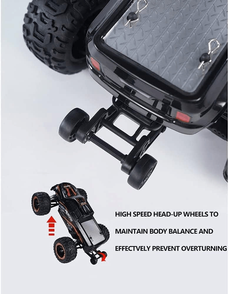 RC Monster Truck high speed head wheel anti-rollover system close-up