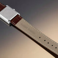 Emerald Supreme Tank Watch genuine leather strap close-up