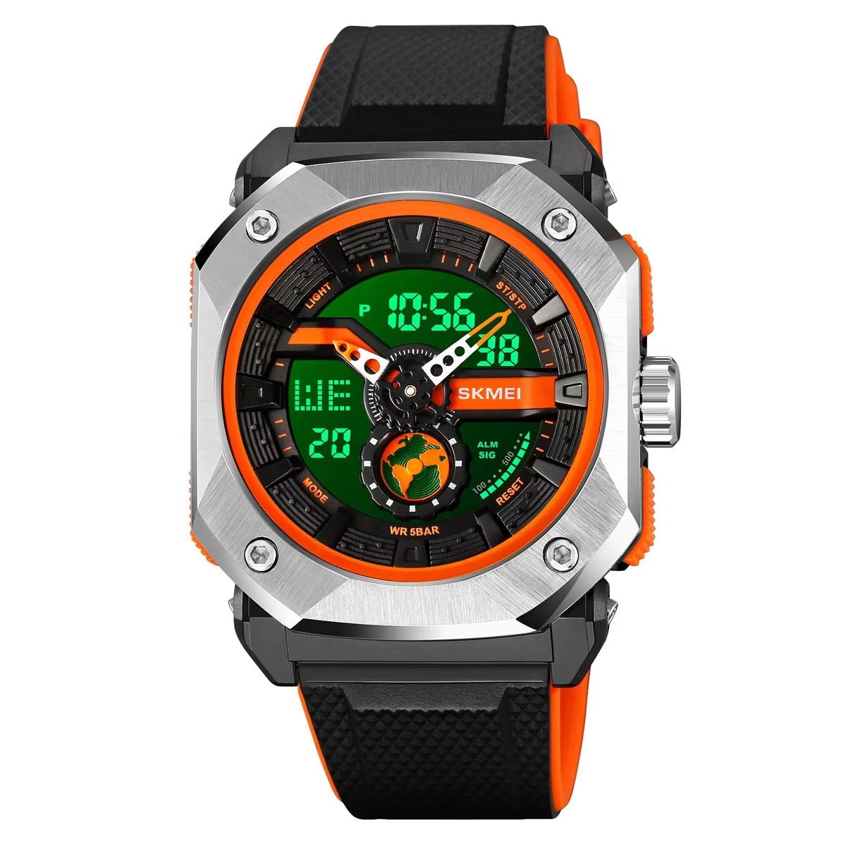 SKMEI Square Sport Watch Black front view on white background