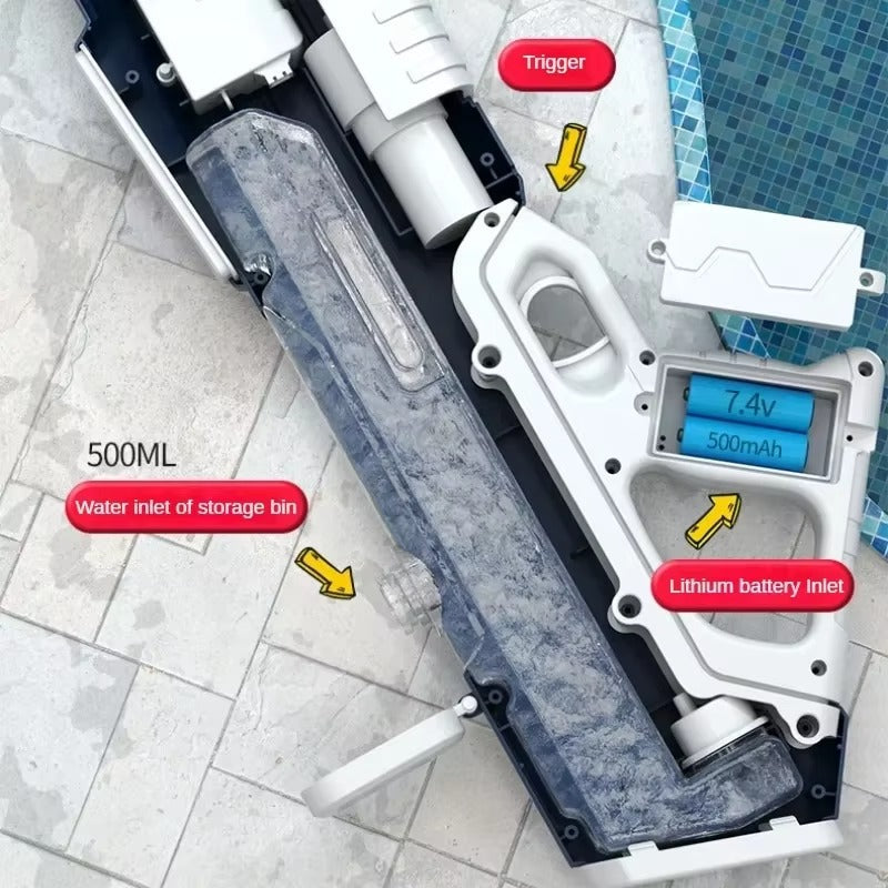 Electric Water Gun electric fast continuous transmission nozzle close-up