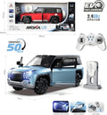 MOKA U8 RC Electric SUV blue side view with off-road tires and spare wheel