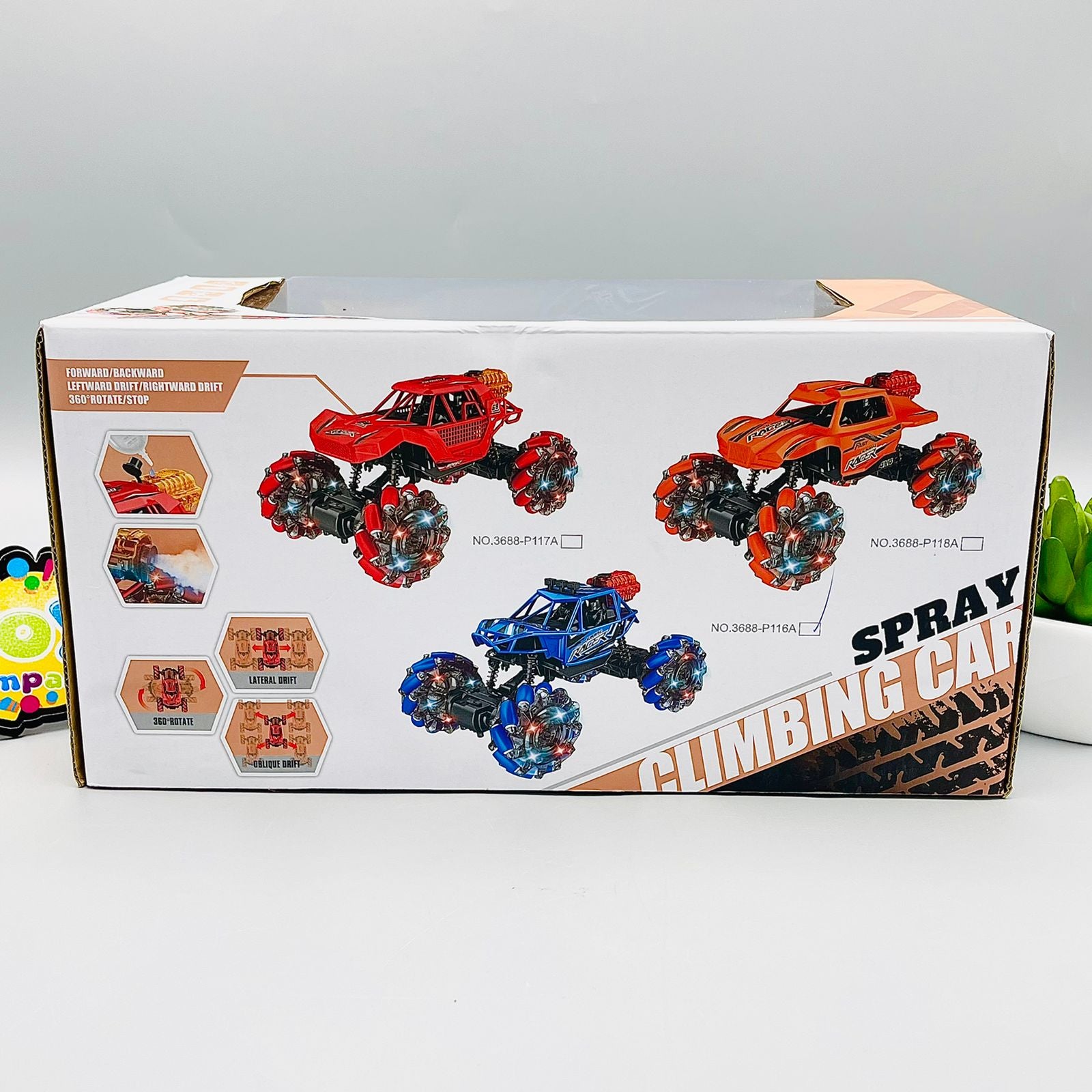 RC Superfine Racer Spray Climbing Car red orange blue all variants