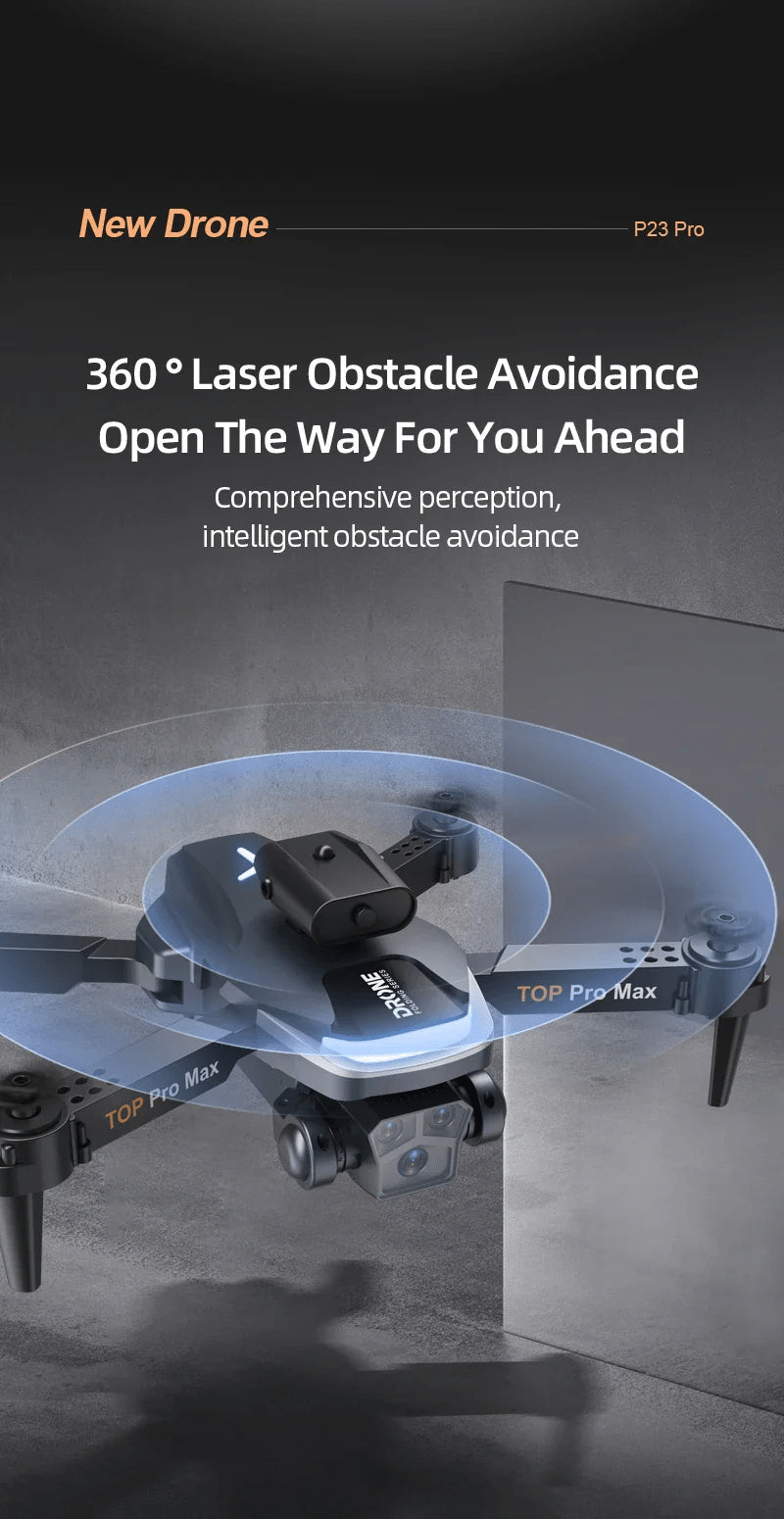P23 Pro Drone foldable design compact portable with LED lights