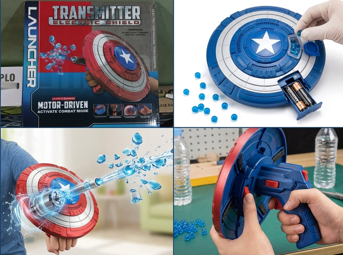 Motor-Driven Electric Shield Gel Ball Launcher Toy - Captain America Arm-Mounted Blaster