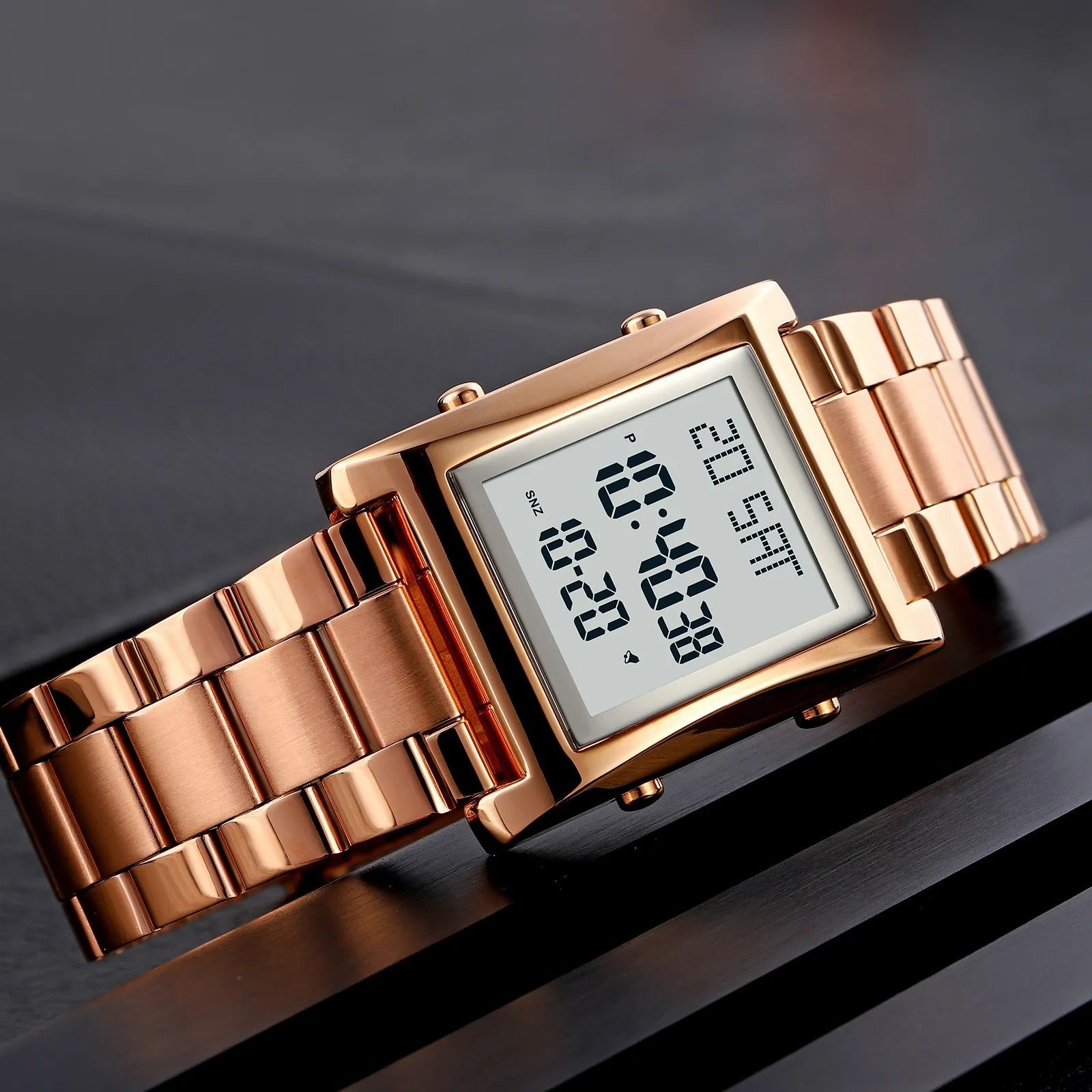 SKMEI 1812 Silver Digital Watch angled lifestyle shot