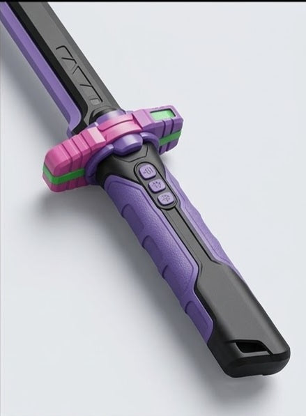 Gale-Force Spectrum Cyberpunk Toy Sword with LED Glow & Colorful Smoke Effect
