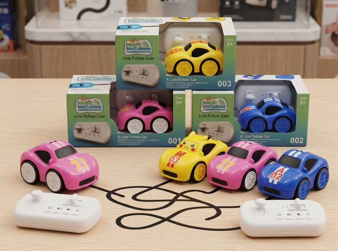 Interactive Line Following Remote Control Car Toy for Kids - Pink Racing Car