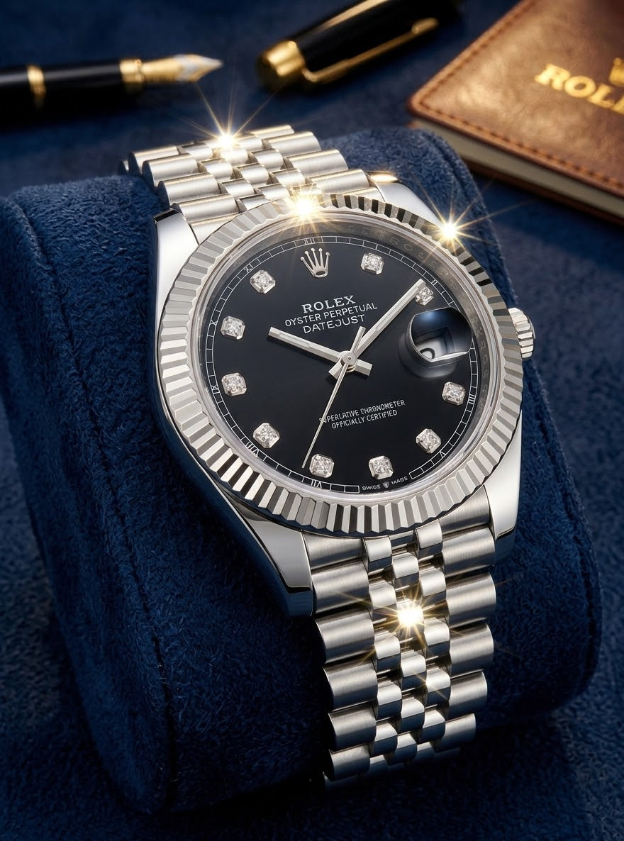Luxury Blue & Silver Men’s Watch – Elegant Classic Design with Premium Gift Box