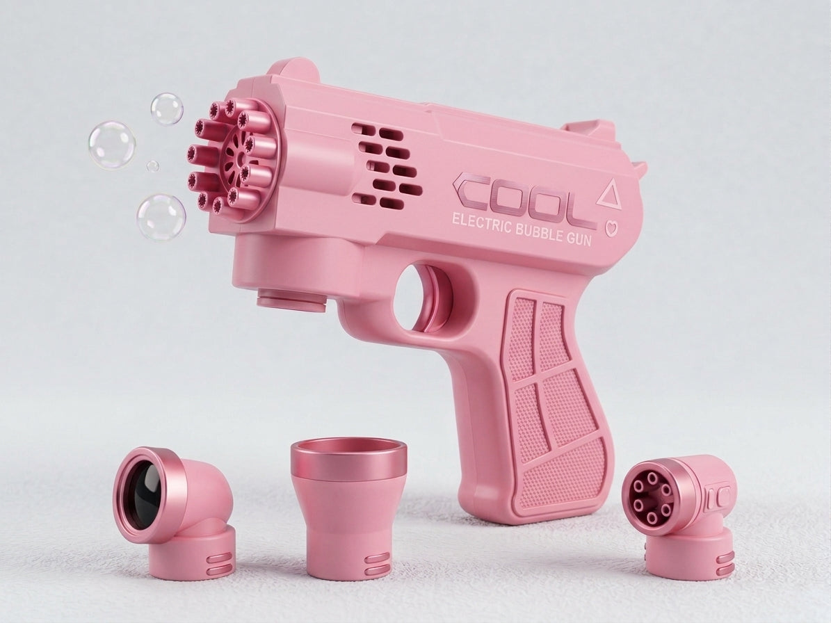 COOL Electric Bubble Gun pink single with nozzles