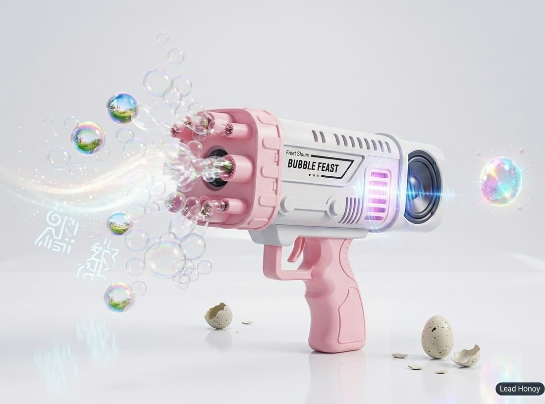 COOL Electric Bubble Gun - Pink Kids Toy with 3 Nozzles