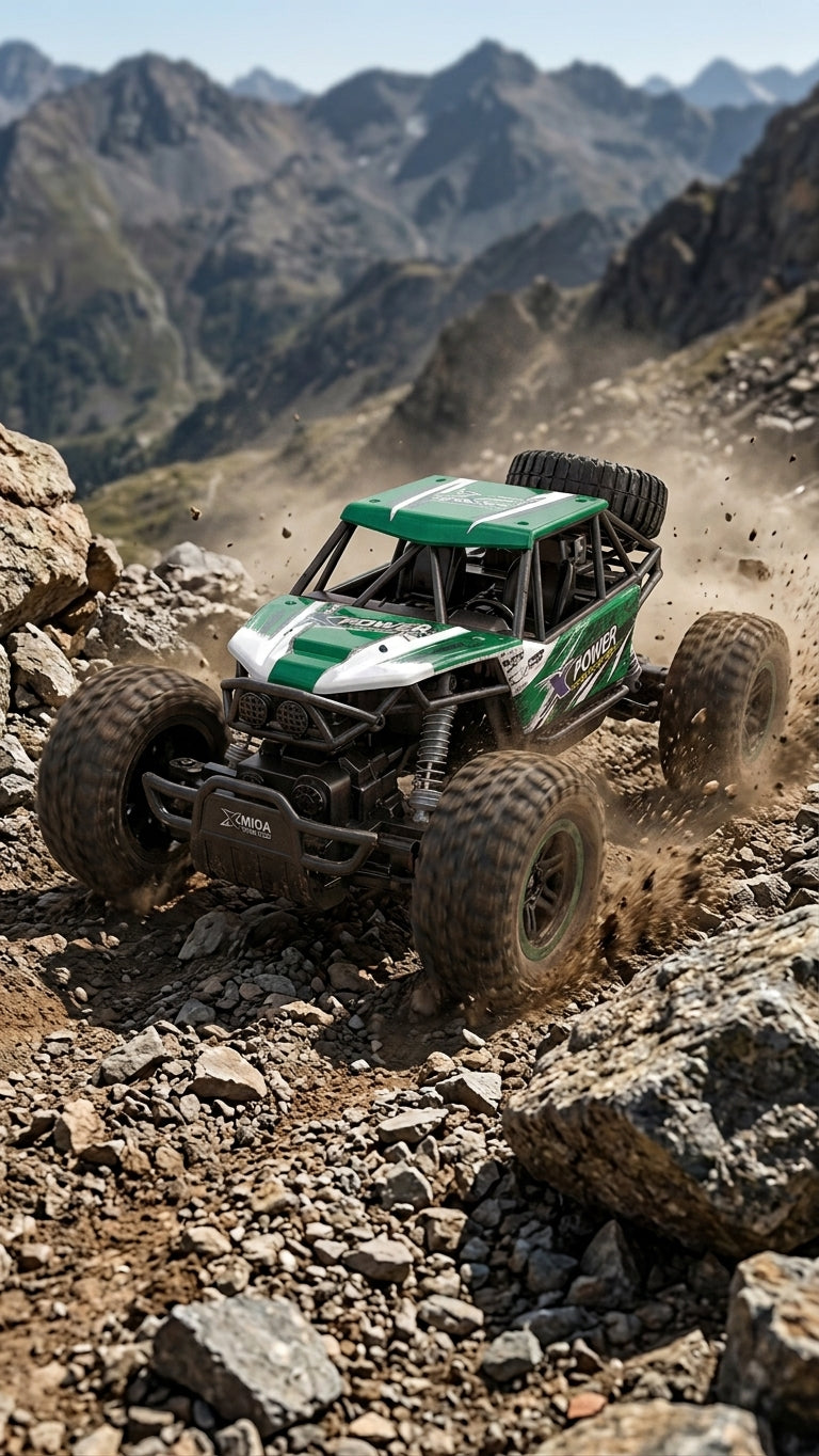 Super Fast RC Monster Truck – Big Foot Premium Rubber Tires, LED Night Lights & Anti-Rollover Head Wheel