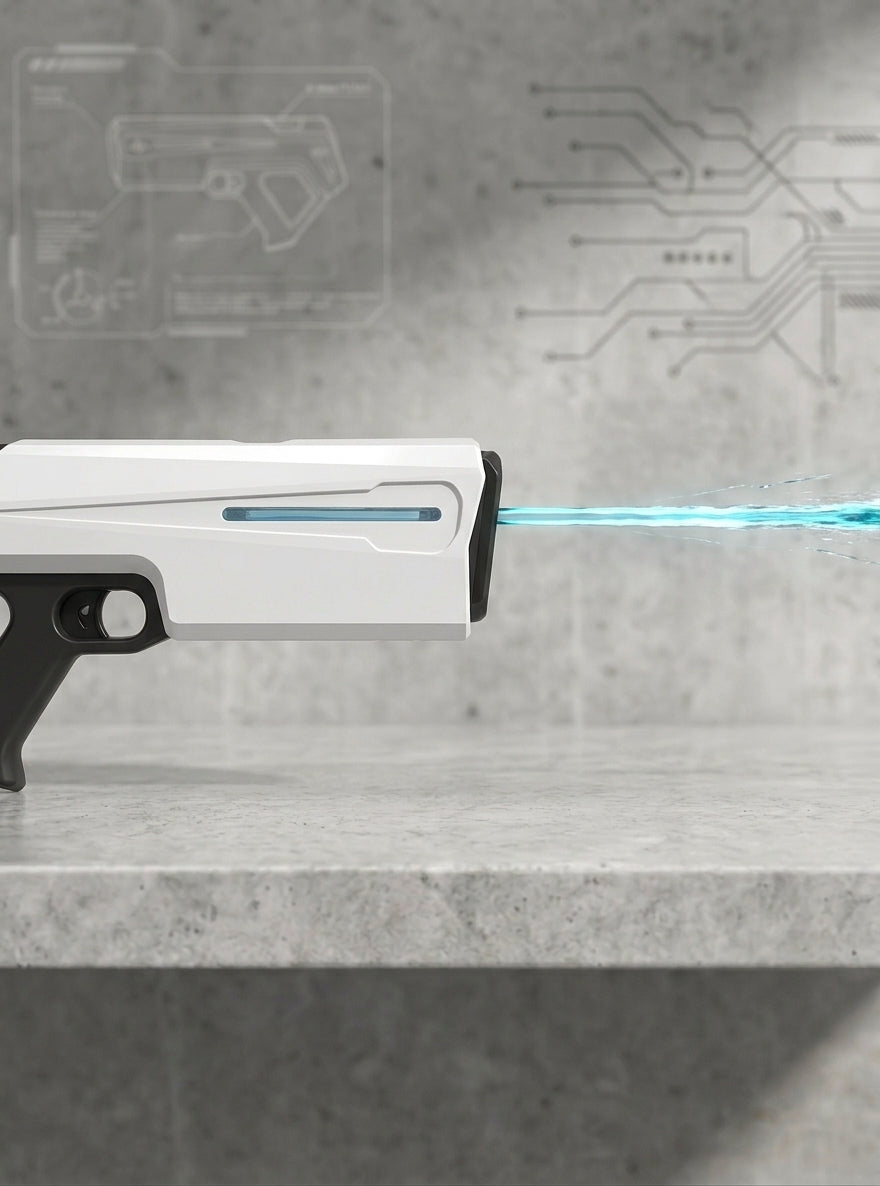 Space Battle Electric Water Gun with LED Glow Light & 3-Stage Spray Modes (Ages 6+)