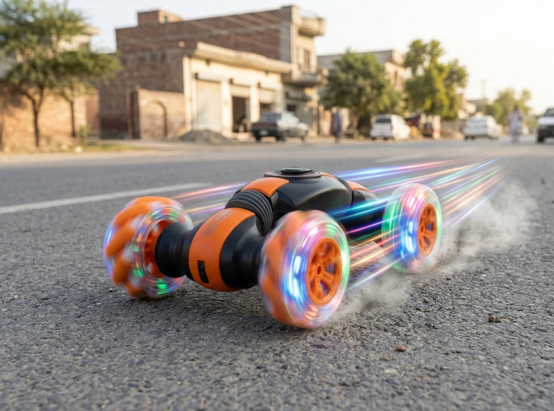 Hand Gesture Sensor RC Stunt Car - 360° Rotating Twisting Off-Road Vehicle with LED Lights & Smoke Spray (Ages 6+)