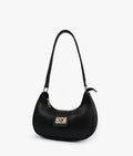 Bella Luxe Shoulder Bag in Navy Blue - side angle view
