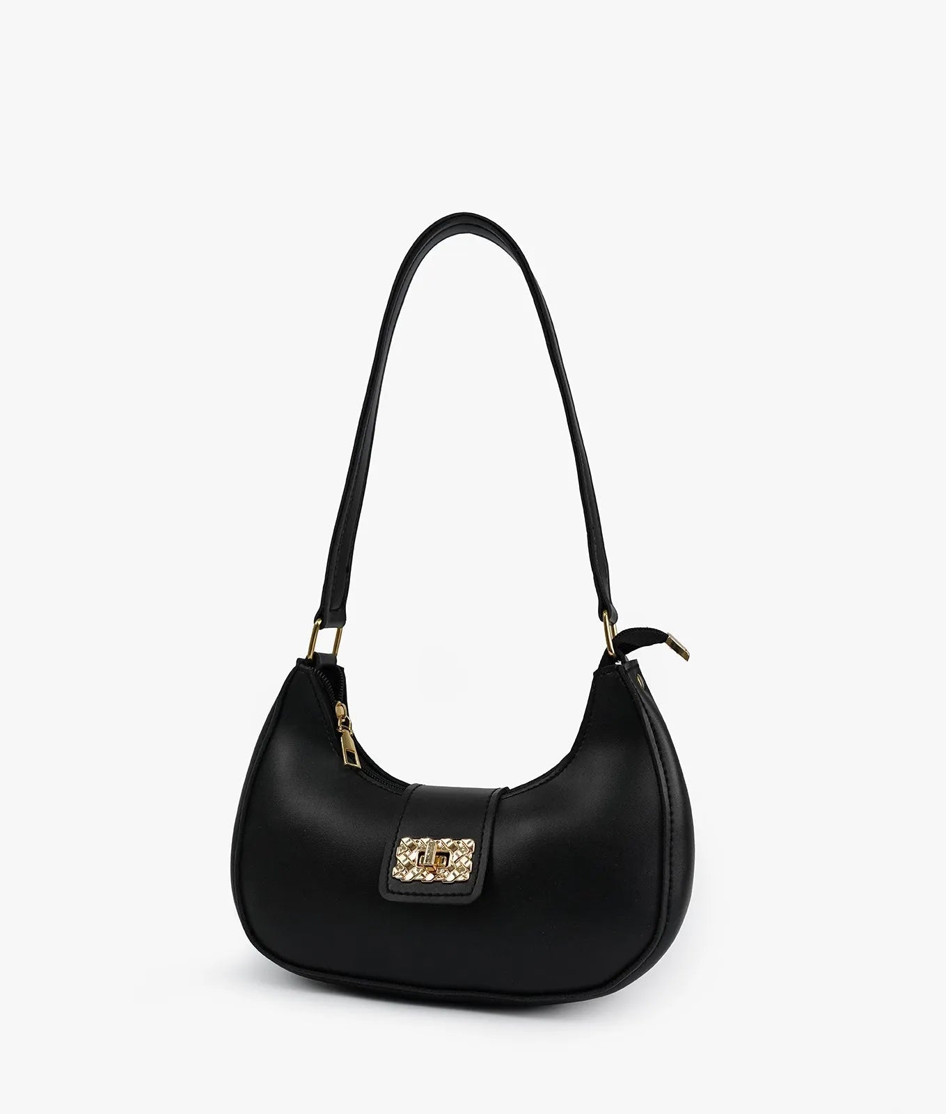 Bella Luxe Shoulder Bag in Navy Blue - side angle view