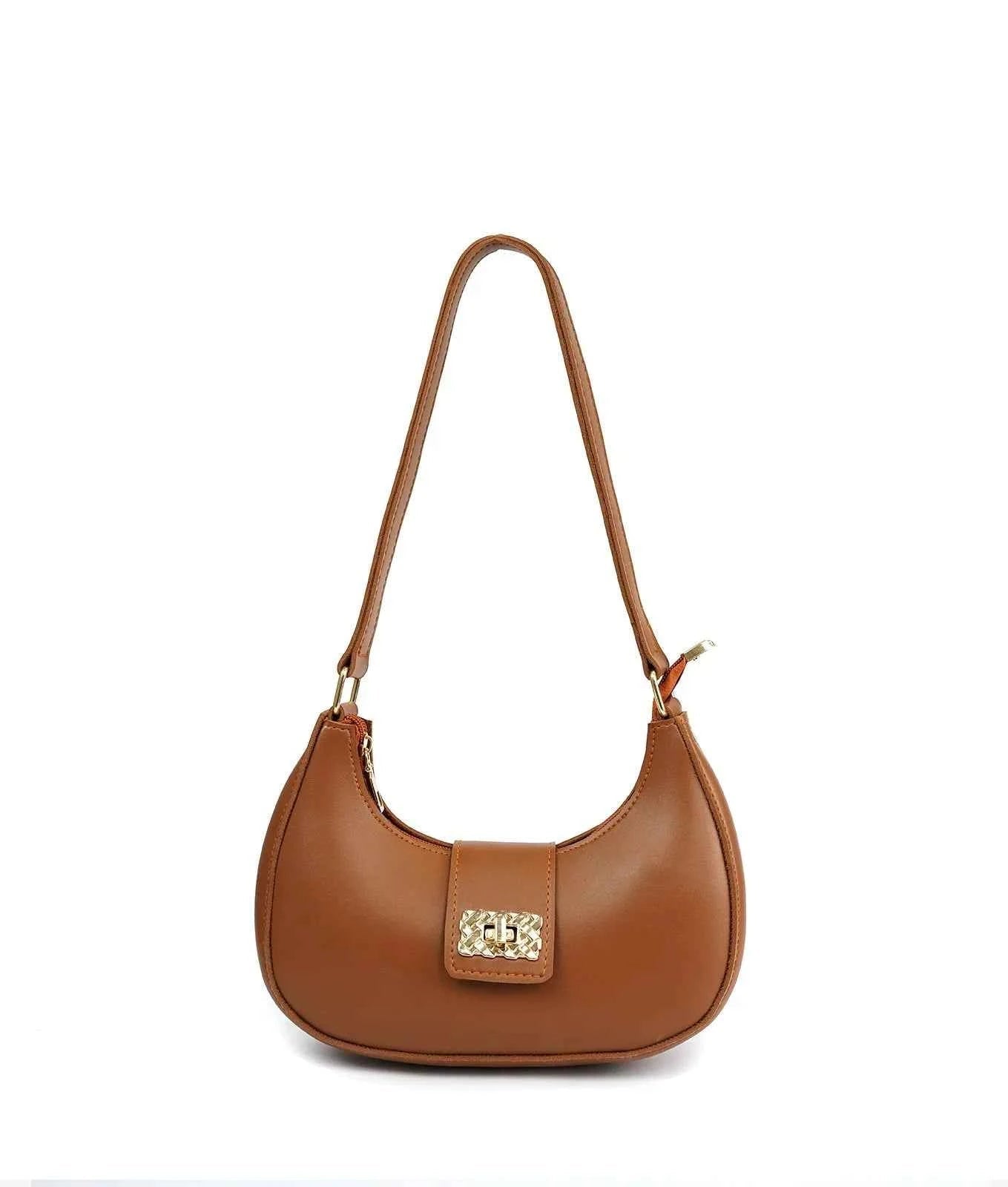 Bella Luxe Shoulder Bag in Camel - product front view