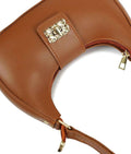 Bella Luxe Shoulder Bag - gold turn-lock hardware close-up