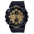 Casio G-Shock GA-140GB Analog Digital Black Resin Gold Accent Watch