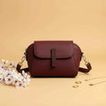 Cavelle crossbody purse in maroon - front view