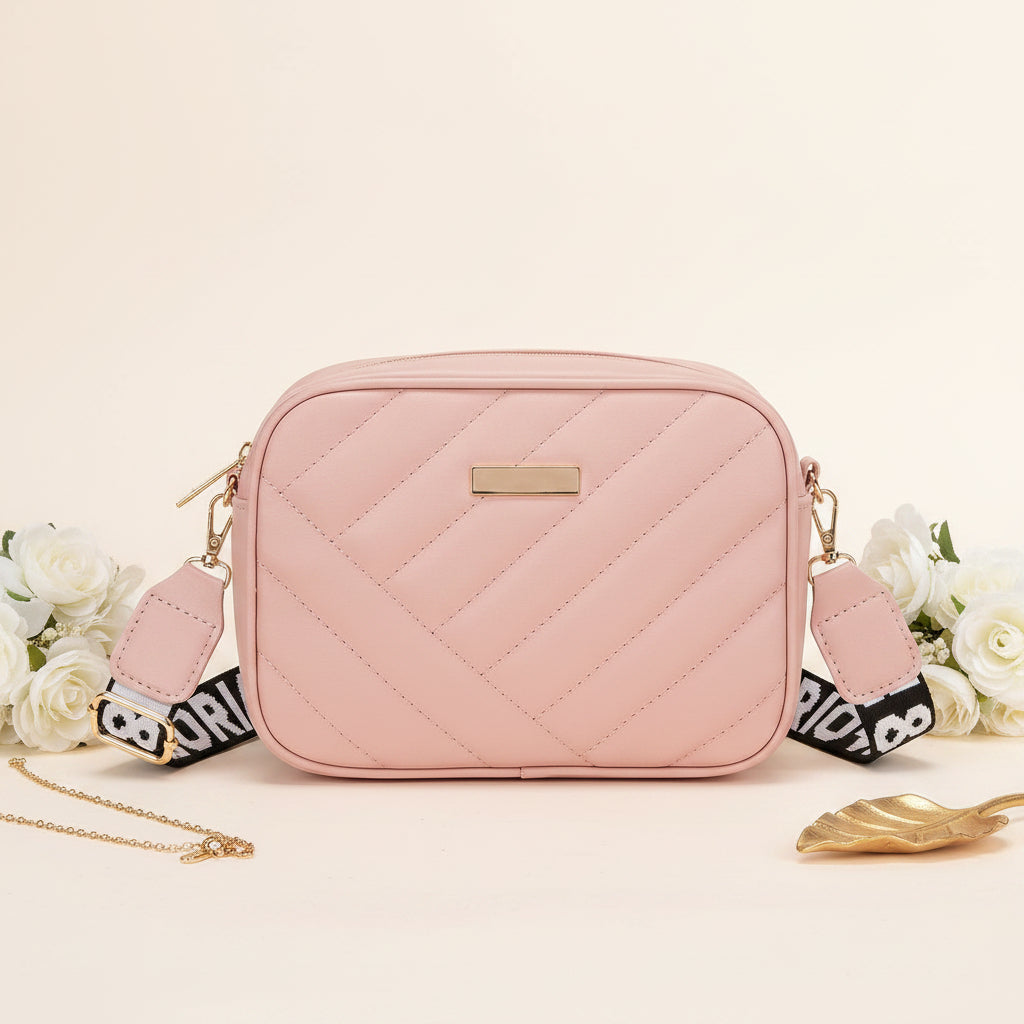 Elorina luxe crossbody bag in dark red - product front view on white background