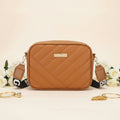 Elorina luxe crossbody bag - chevron quilted detail close-up