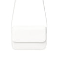 Magnetic crossbody bag in white - clean product front view on white background