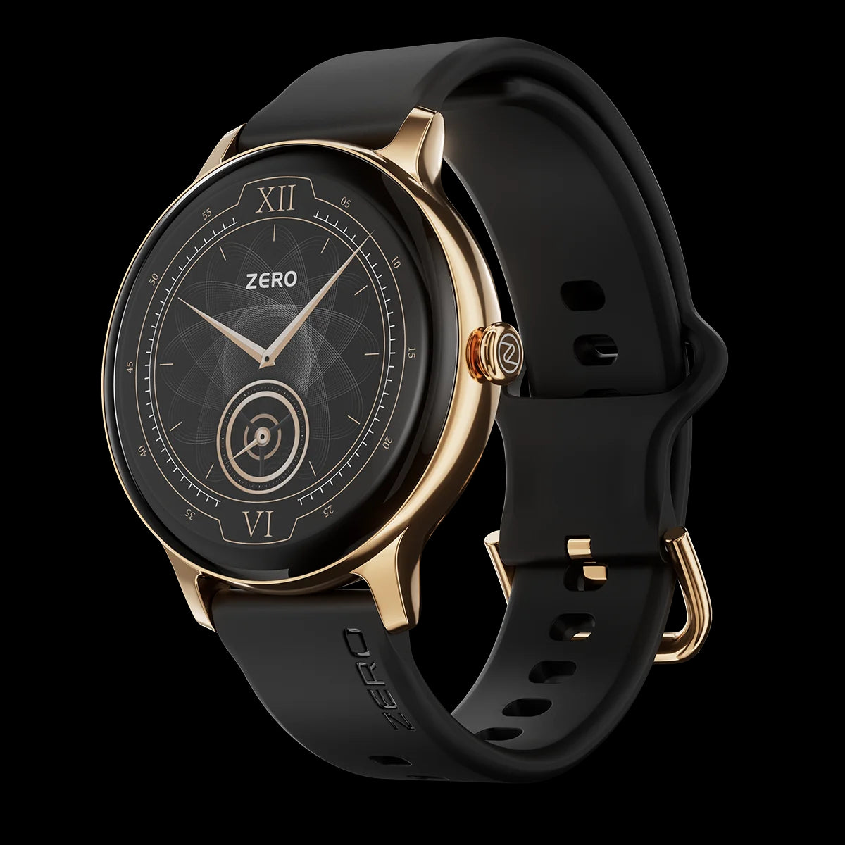 Zero smartwatch black gold front view